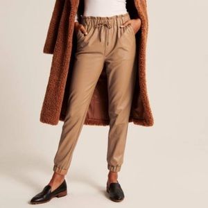 Abercrombie & Fitch Vegan Faux Leather Sunday Jogger Pants Small